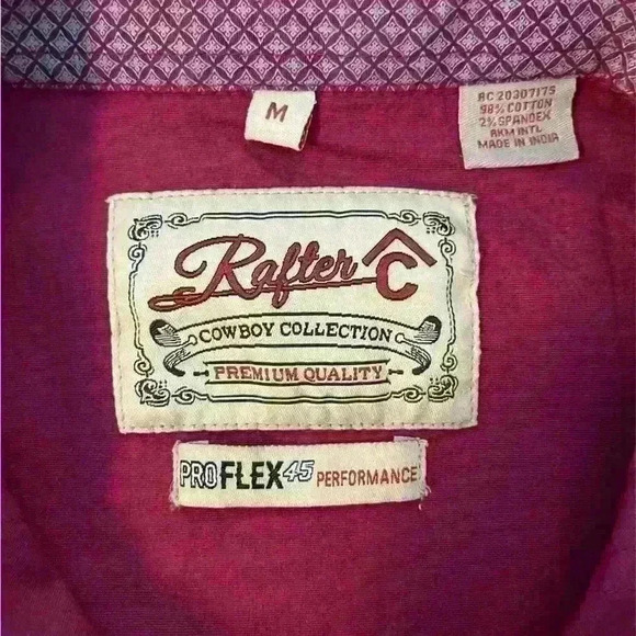 Rafter C Men’s Western pearl snap Long sleeve size M - Picture 3 of 7